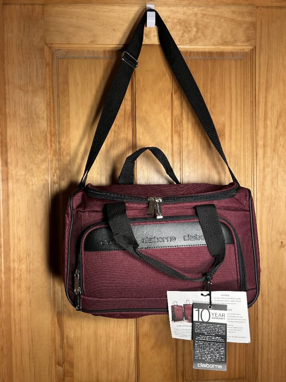VTG Liz Claiborne Carrington Collection Maroon Travel Bag Boarding CarryOn